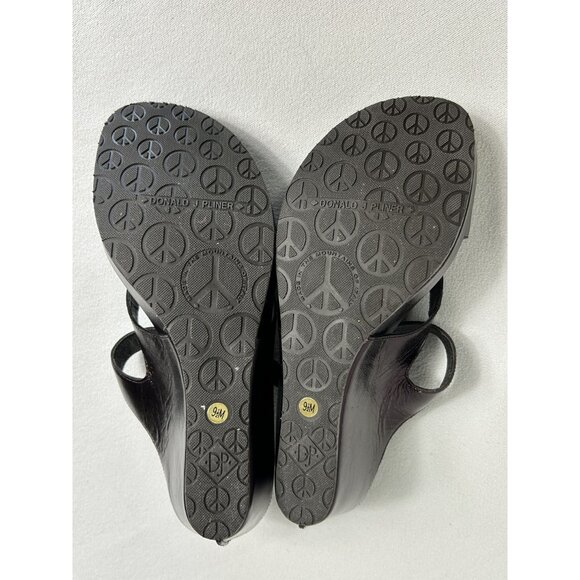 Donald J Pliner Gin Metallic Slip On Wedge Sandals in Vino - Sz 9.5 - Picture 6 of 10